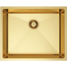 Ruvetti Stelio zlewozmywak stalowy z syfonem 54x44 cm złoty 5001S_PVD_GOLD60_P