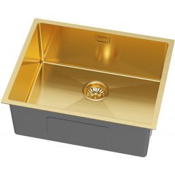 Ruvetti Stelio zlewozmywak stalowy z syfonem 54x44 cm złoty 5001S_PVD_GOLD60_P