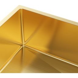 Ruvetti Stelio zlewozmywak stalowy z syfonem 74x44 cm złoty 5001S_PVD_GOLD80_P
