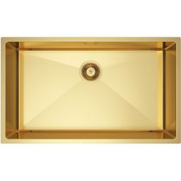 Ruvetti Stelio zlewozmywak stalowy z syfonem 74x44 cm złoty 5001S_PVD_GOLD80_P
