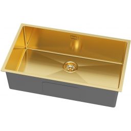 Ruvetti Stelio zlewozmywak stalowy z syfonem 74x44 cm złoty 5001S_PVD_GOLD80_P