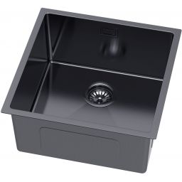 Ruvetti Stelio zlewozmywak stalowy z syfonem 44x44 cm grafit 5001S_PVD_GRF50_P