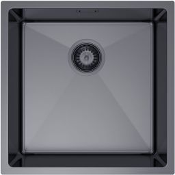 Ruvetti Stelio zlewozmywak stalowy z syfonem 44x44 cm grafit 5001S_PVD_GRF50_P