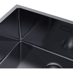 Ruvetti Stelio zlewozmywak stalowy z syfonem 54x44 cm grafit 5001S_PVD_GRF60_P