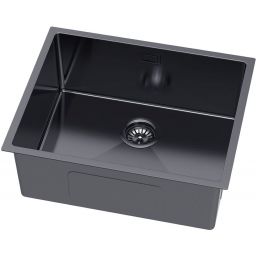 Ruvetti Stelio zlewozmywak stalowy z syfonem 54x44 cm grafit 5001S_PVD_GRF60_P