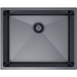 Ruvetti Stelio zlewozmywak stalowy z syfonem 54x44 cm grafit 5001S_PVD_GRF60_P