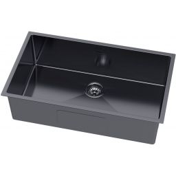 Ruvetti Stelio zlewozmywak stalowy z syfonem 74x44 cm grafit 5001S_PVD_GRF80_P