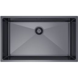 Ruvetti Stelio zlewozmywak stalowy z syfonem 74x44 cm grafit 5001S_PVD_GRF80_P