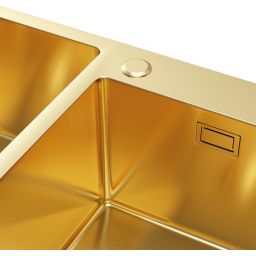 Ruvetti Linar zlewozmywak z dozownikiem 78x45 cm złoty 5002L_PVD_GOLD260_W
