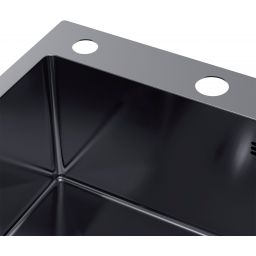 Ruvetti Linar zlewozmywak z dozownikiem 62x48 cm grafit 5002L_PVD_GRF120_WL
