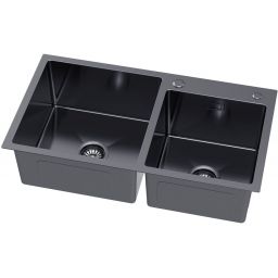 Ruvetti Linar zlewozmywak z dozownikiem 78x45 cm grafit 5002L_PVD_GRF260_W