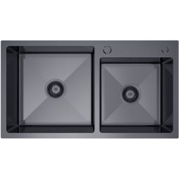 Ruvetti Linar zlewozmywak z dozownikiem 78x45 cm grafit 5002L_PVD_GRF260_W