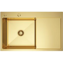 Ruvetti Masivo zlewozmywak z dozownikiem 78x49 cm złoty 5002M_PVD_GOLD160_WL