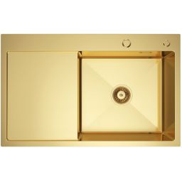 Ruvetti Masivo zlewozmywak z dozownikiem 78x49 cm złoty 5002M_PVD_GOLD160_WP