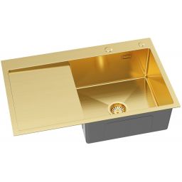 Ruvetti Masivo zlewozmywak z dozownikiem 78x49 cm złoty 5002M_PVD_GOLD160_WP
