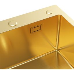Ruvetti Masivo zlewozmywak z dozownikiem 78x49 cm złoty 5002M_PVD_GOLD160_WP