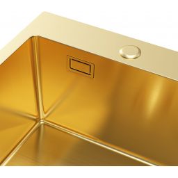 Ruvetti Masivo zlewozmywak z dozownikiem 50x40 cm złoty 5002M_PVD_GOLD40_W