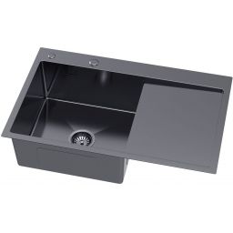 Ruvetti Masivo zlewozmywak z dozownikiem 78x49 cm grafit 5002M_PVD_GRF160_WL