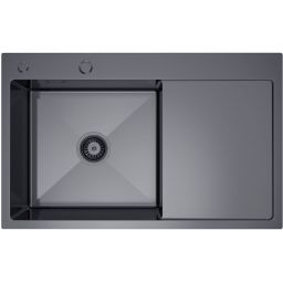 Ruvetti Masivo zlewozmywak z dozownikiem 78x49 cm grafit 5002M_PVD_GRF160_WL