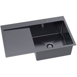 Ruvetti Masivo zlewozmywak z dozownikiem 78x49 cm grafit 5002M_PVD_GRF160_WP
