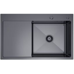 Ruvetti Masivo zlewozmywak z dozownikiem 78x49 cm grafit 5002M_PVD_GRF160_WP