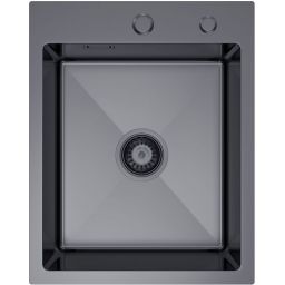 Ruvetti Masivo zlewozmywak z dozownikiem 50x40 cm grafit 5002M_PVD_GRF40_W