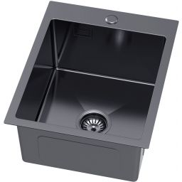 Ruvetti Masivo zlewozmywak z dozownikiem 50x40 cm grafit 5002M_PVD_GRF40_W