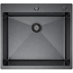 Ruvetti Masivo zlewozmywak stalowy 50x50 cm grafit 5002M_PVD_GRF50_W