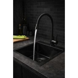 Ruvetti Look zlewozmywak stalowy 50x45 cm czarny 5003L_PVD_BL50_W