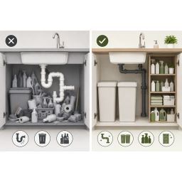 Ruvetti odpływ 3,5'' zlewozmywakowy z syfonem save space stal 6004A-BS