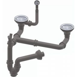 Ruvetti odpływ zlewozmywakowy 3,5'' z syfonem Save Space stal 6006BS