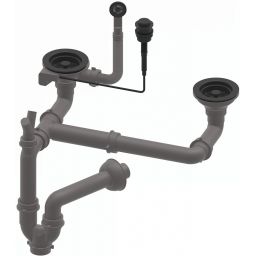 Ruvetti odpływ zlewozmywakowy 3,5'' z syfonem Save Space full black 6007A-MB