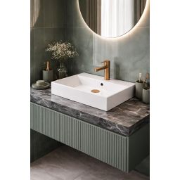 Ruvetti Cameron umywalka 50x35 cm prostokątna nablatowa biała DOL_CAM50