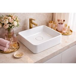 Ruvetti Anda umywalka 45x39 cm prostokątna nablatowa biała DOL_AN45H