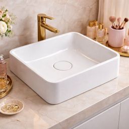 Ruvetti Anda 45 umywalka 45x39 cm prostokątna nablatowa biała DOL_AN45H