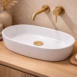 Ruvetti Ariela XL umywalka 60x34 cm owalna nablatowa biała DOL_ARXL6034