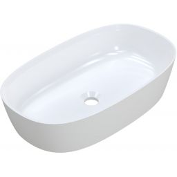 Ruvetti Ariela XL umywalka 60x34 cm owalna nablatowa biała DOL_ARXL6034