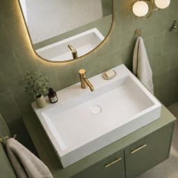 Ruvetti Caroline umywalka 55x42 cm prostokątna nablatowa biała DOL_CA5542