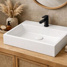 Ruvetti Caroline umywalka 55x42 cm prostokątna nablatowa biała DOL_CA5542