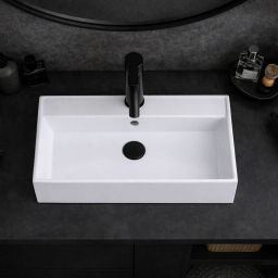 Ruvetti Cameron umywalka 60x35 cm prostokątna nablatowa biała DOL_CAM60