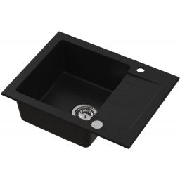 Ruvetti Minimini+ zlewozmywak 58x44 cm z baterią czarny/stal LP_3200-MM58440BC_W