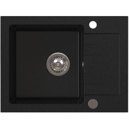 Ruvetti Minimini+ zlewozmywak 58x44 cm z baterią czarny/stal LP_3200-MM58440BC_W