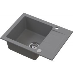 Ruvetti Minimini+ zlewozmywak 58x44 cm z baterią szary/stal LP_3200-MM58440GR_W