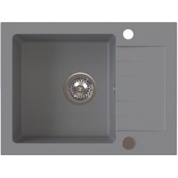 Ruvetti Minimini+ zlewozmywak 58x44 cm z baterią szary/stal LP_3200-MM58440GR_W