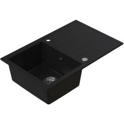 Ruvetti Maxi+ zlewozmywak 79x50 cm z baterią czarny/stal LP_3200-MX7950BC_W