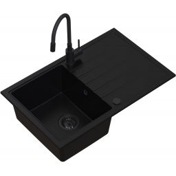 Ruvetti Maxi+ zlewozmywak 79x50 cm z baterią czarny LP_3200_MX7950FB_W