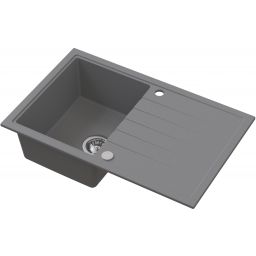 Ruvetti Maxi+ zlewozmywak 79x50 cm z baterią szary/stal LP_3200-MX7950GR_W