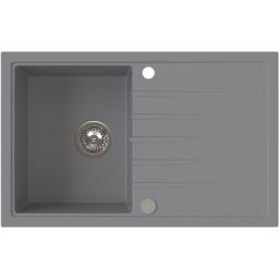 Ruvetti Maxi+ zlewozmywak 79x50 cm z baterią szary/stal LP_3200-MX7950GR_W