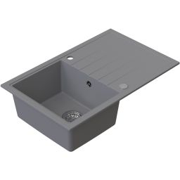 Ruvetti Maxi+ zlewozmywak 79x50 cm z baterią szary/stal LP_3200-MX7950GR_W