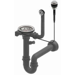 Ruvetti Maxi+ zlewozmywak 79x50 cm z baterią szary/stal LP_3200-MX7950GR_W